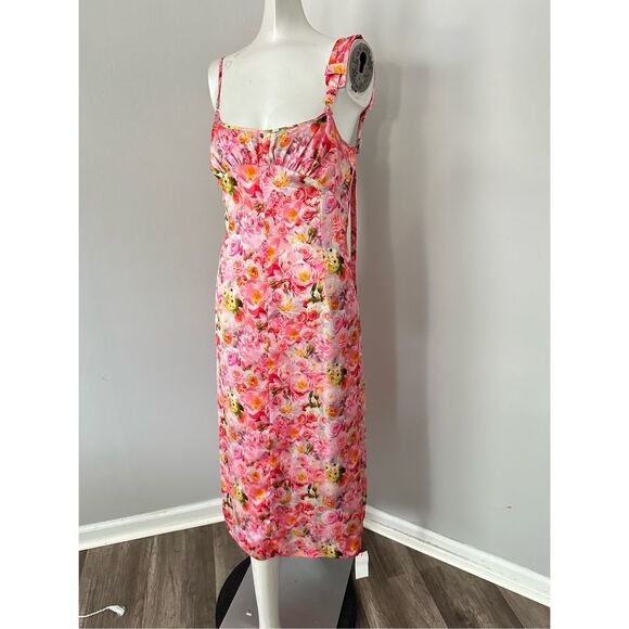 COMMISSION PINK BRALETTE PURSE DRESS IN PINK GARDEN - Picture 3 of 9